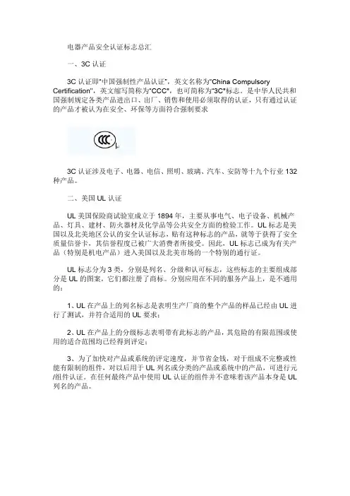 电子产品安全认证标志