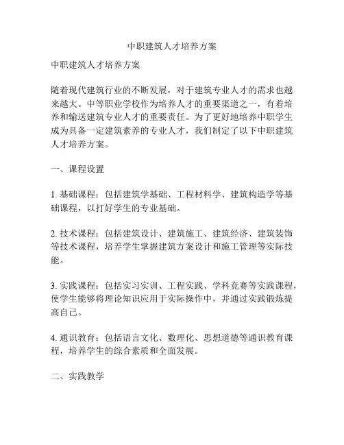 中职建筑人才培养方案