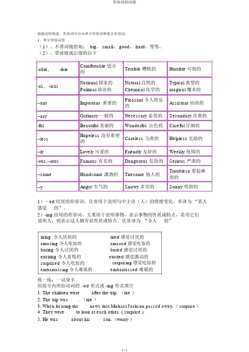 形容词的词缀