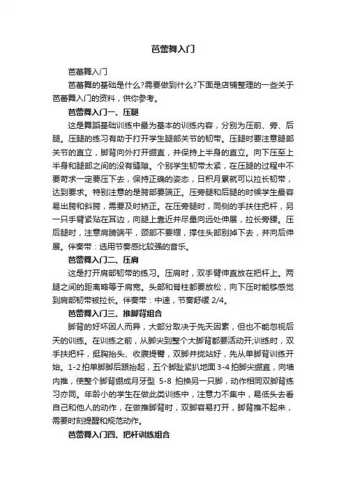 芭蕾舞入门