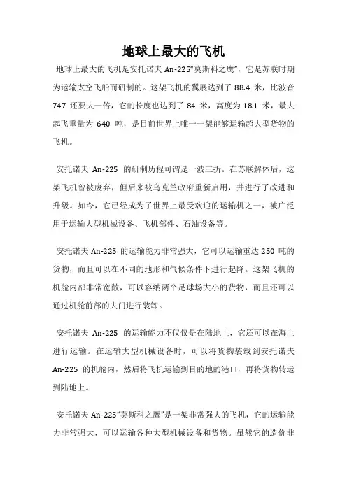 地球上最大的飞机