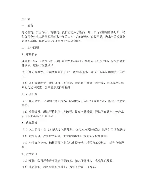 公司大气年度总结范文(3篇)