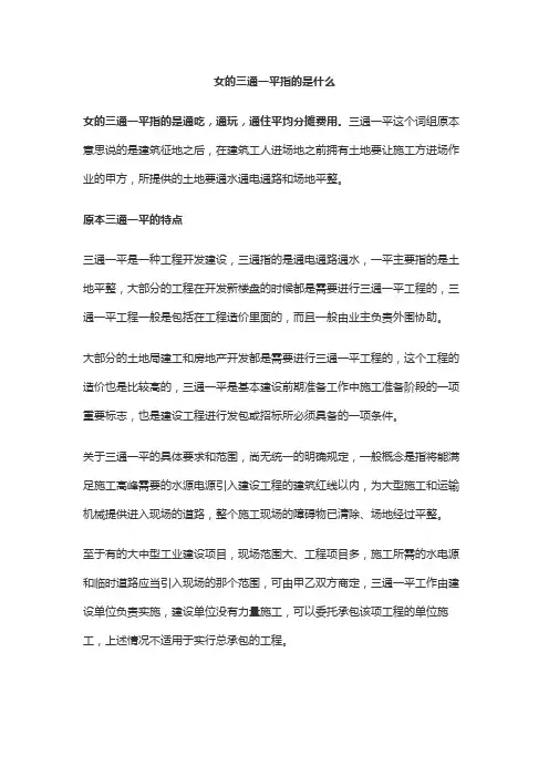 女的三通一平指的是什么
