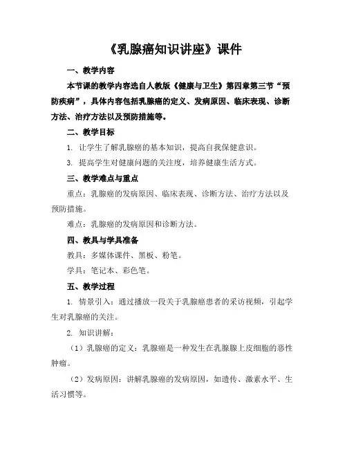 《乳腺癌知识讲座》课件