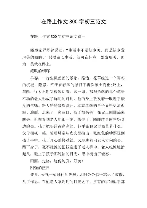在路上作文800字初三范文