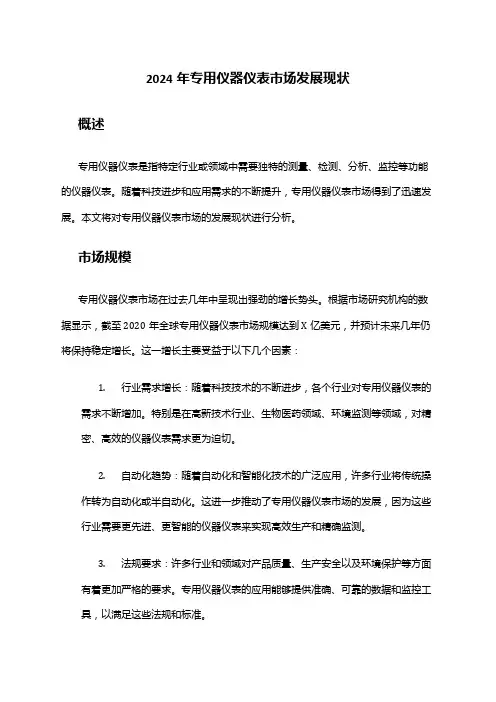 2024年专用仪器仪表市场发展现状
