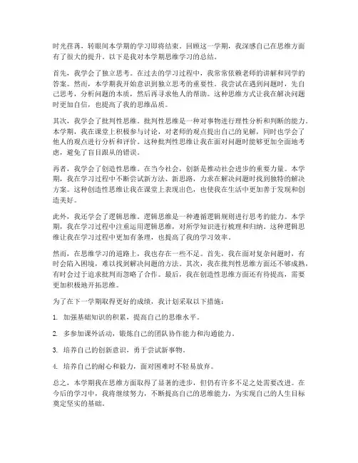 思维期末总结范文