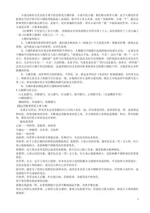 小说人物——精选推荐