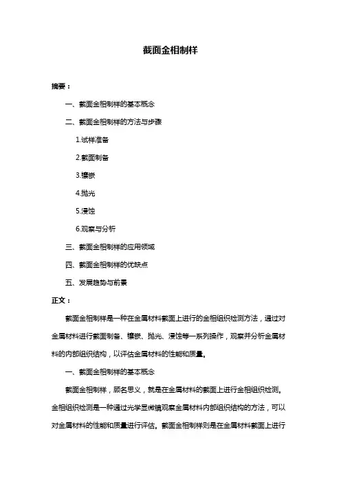 截面金相制样