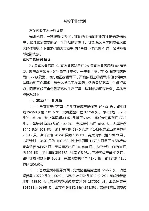 畜牧工作计划