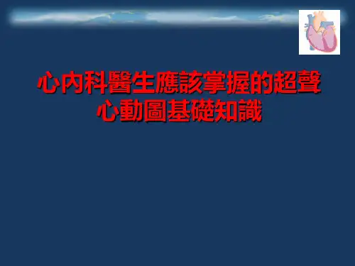 心内科医生应该掌握的超声心动图知识 PPT
