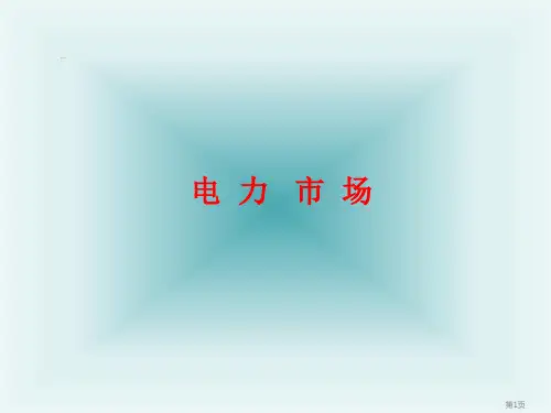 电力市场基础知识
