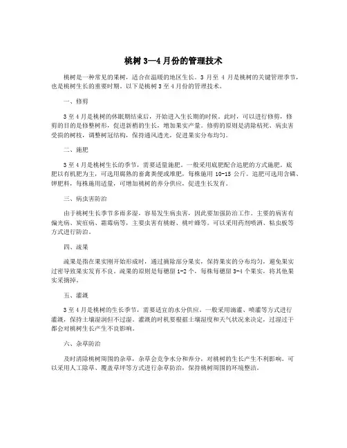 桃树3—4月份的管理技术