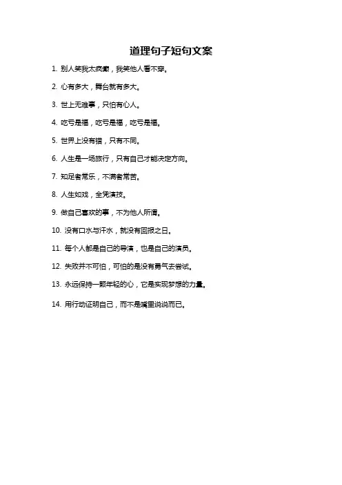 道理句子短句文案