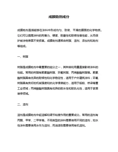 成膜助剂成分
