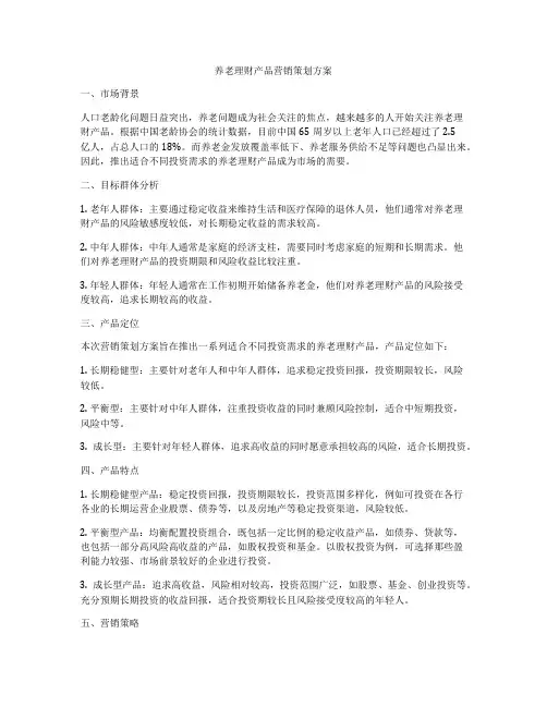 养老理财产品营销策划方案