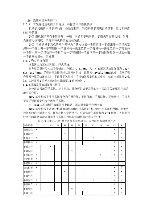 第八章典型液压系统答案