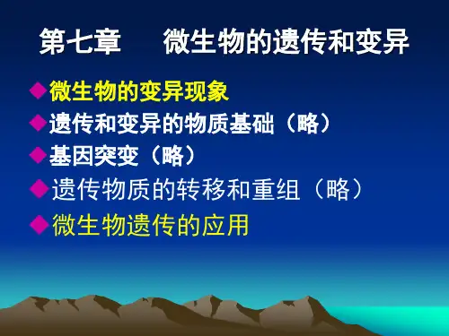 第七章微生物的遗传和变异