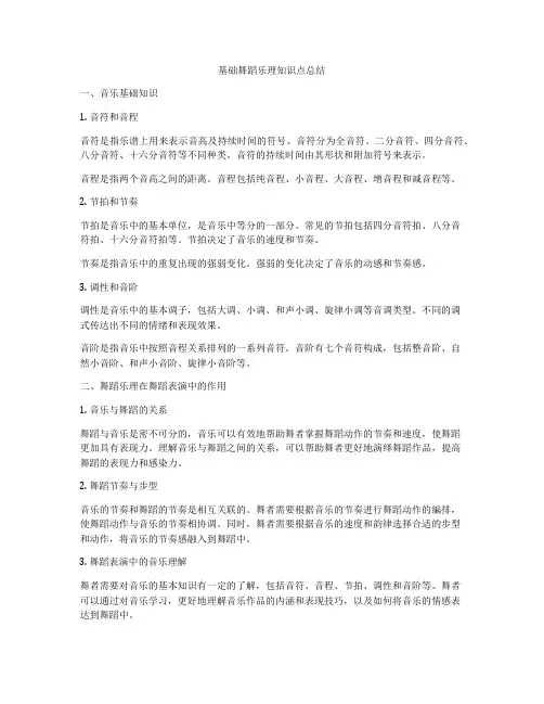 基础舞蹈乐理知识点总结