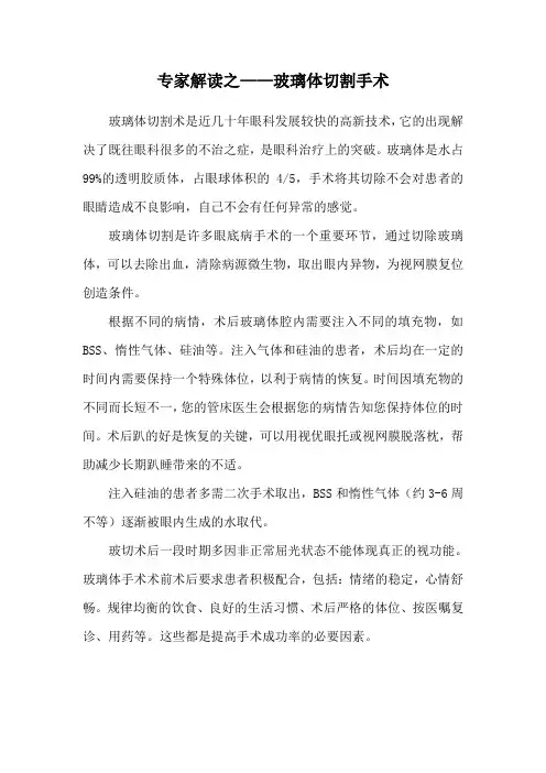 专家解读之玻璃体切割手术