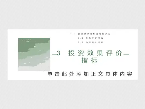 项目经济评价3评价指标