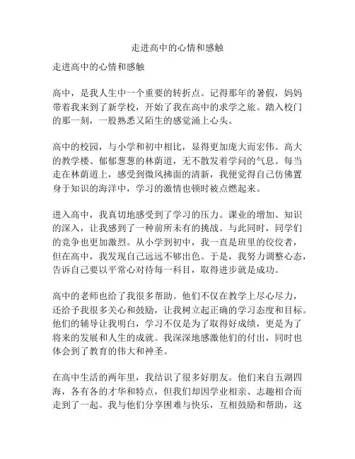 走进高中的心情和感触