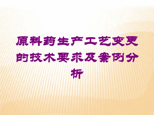 原料药生产工艺变更的技术要求及案例分析培训课件