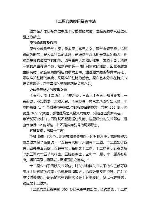 十二原穴的妙用及养生法