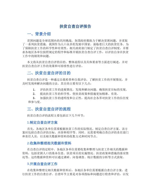 扶贫自查自评报告