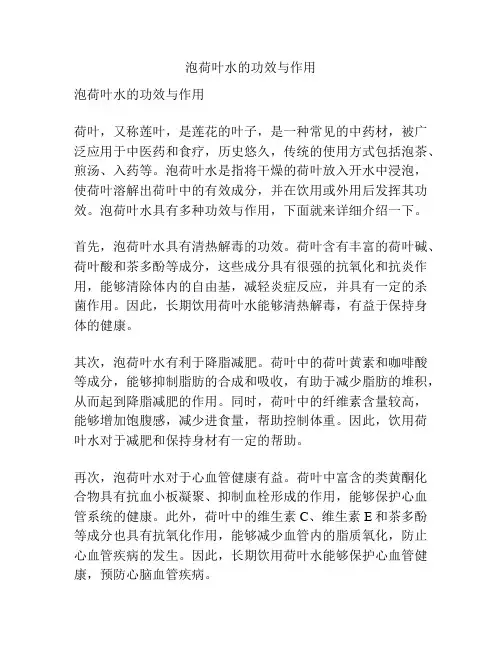泡荷叶水的功效与作用
