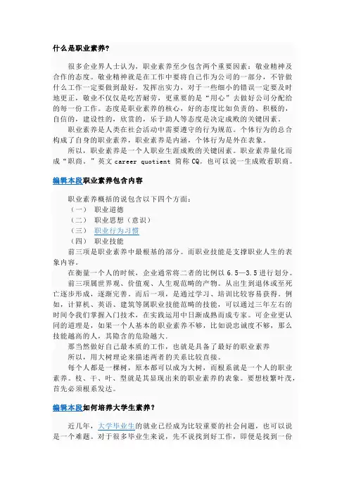 什么是职业素养