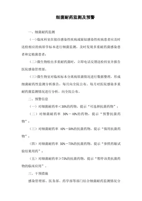 细菌耐药监测及预警