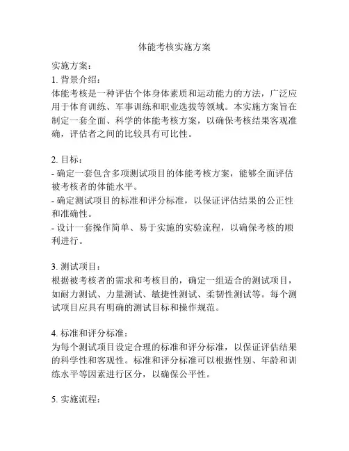 体能考核实施方案