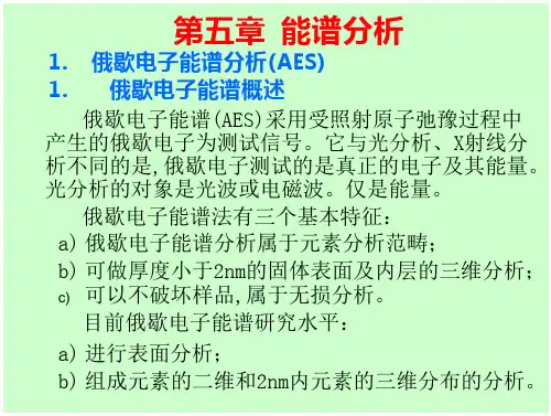 第五章能谱分析51俄歇电子能谱分析(AES)511俄歇电