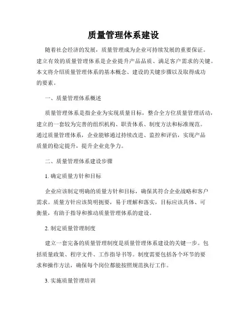 质量管理体系建设
