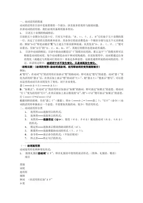 日语动词的活用(1)