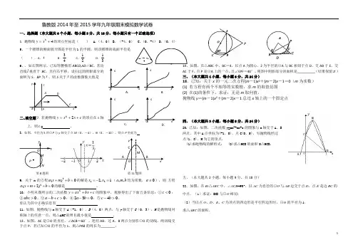 初中数学 九年级期末模拟数学试卷