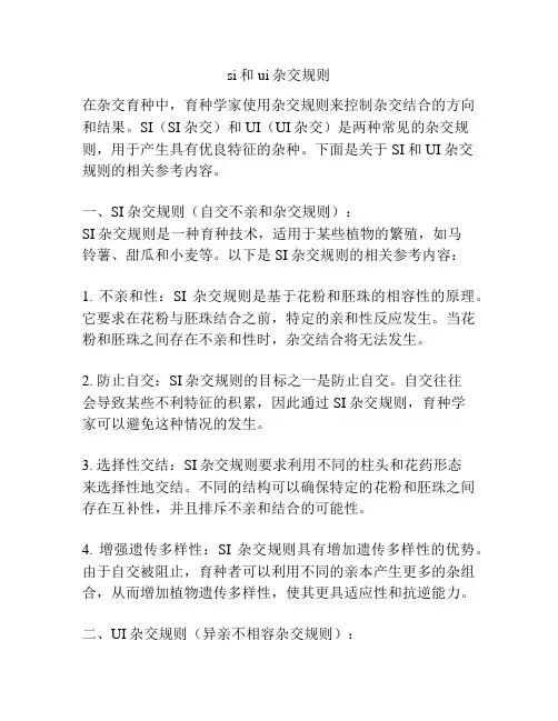 si和ui杂交规则