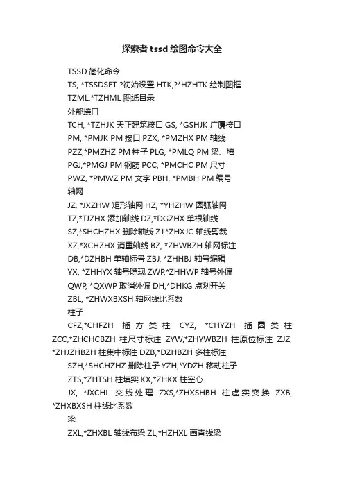 探索者tssd绘图命令大全