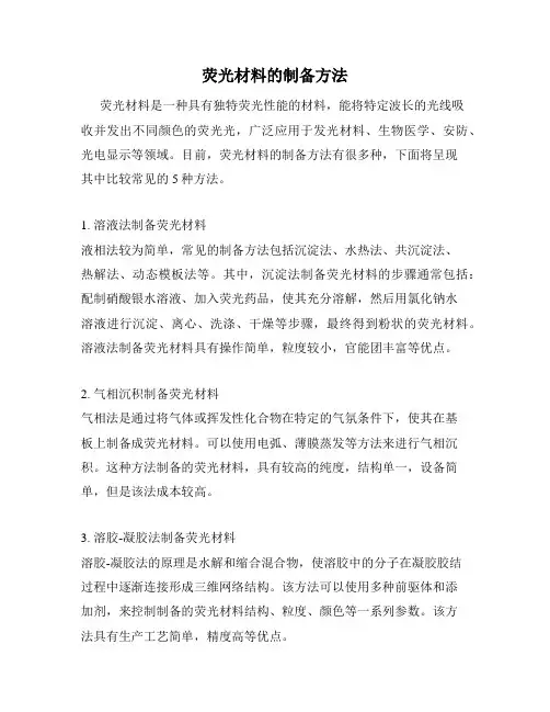 荧光材料的制备方法