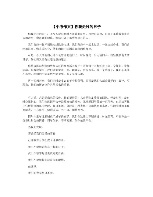 【中考作文】你我走过的日子