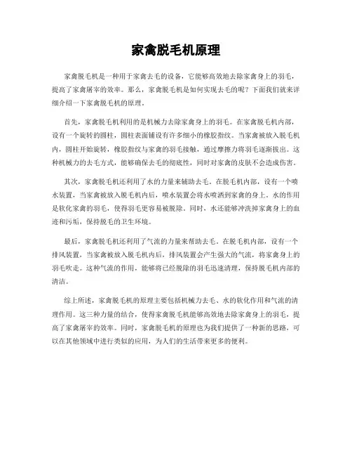 家禽脱毛机原理