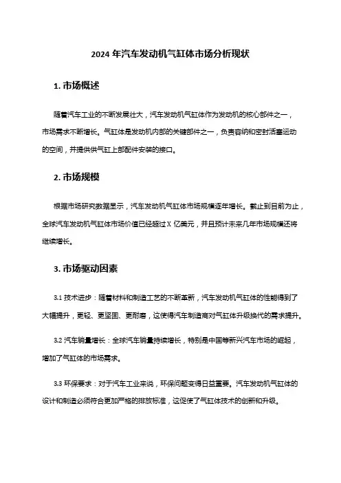 2024年汽车发动机气缸体市场分析现状
