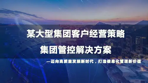 某大型集团客户经营策略与集团管控解决方案