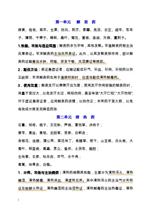 中药学图表-各章概述