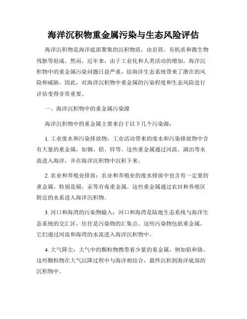 海洋沉积物重金属污染与生态风险评估