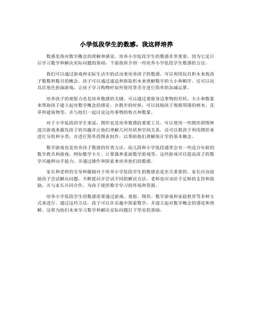 小学低段学生的数感,我这样培养