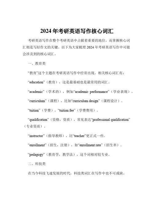 2024年考研英语写作核心词汇