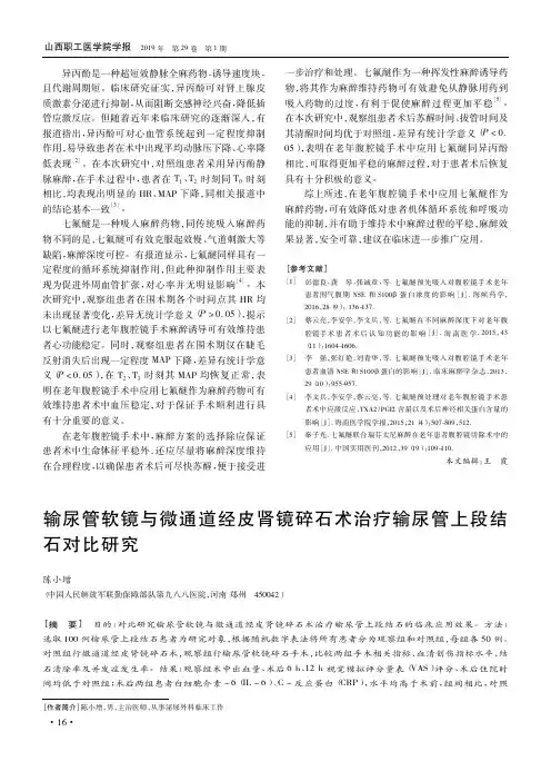 输尿管软镜与微通道经皮肾镜碎石术治疗输尿管上段结石对比研究