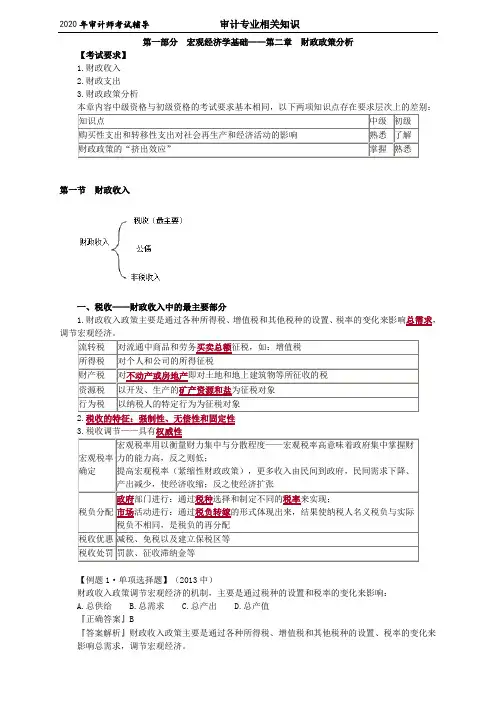 2020年中级审计师考试宏观经济学基础复习讲义 (2)